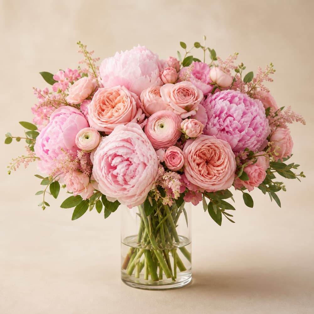 Pink florist-arranged bouquet